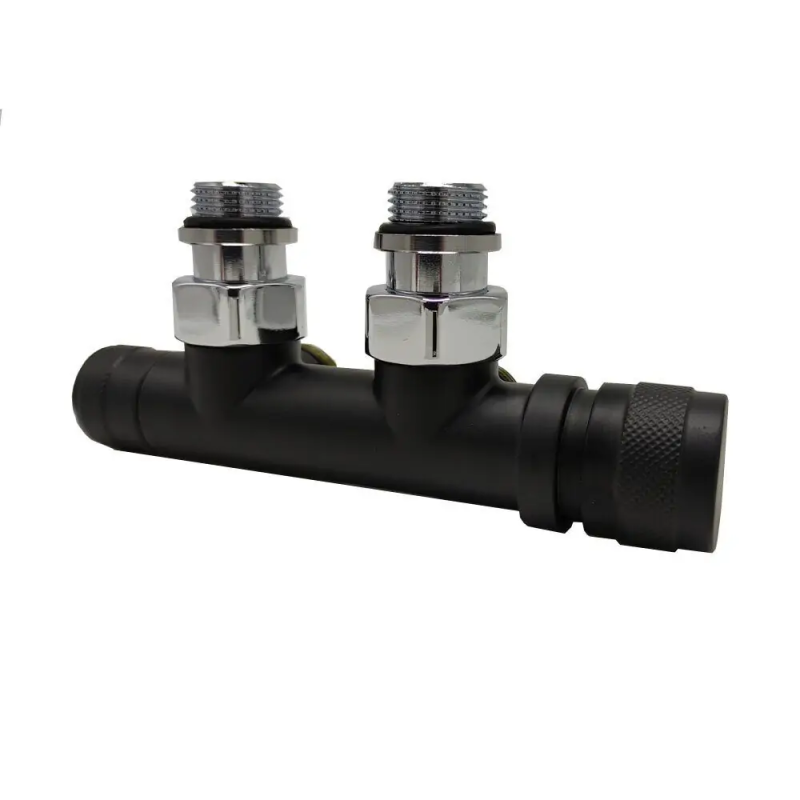 Узел нижнего подключения SR Rubinetterie угловой 1/2"х3/4"Е Чёрный матовый (правый)