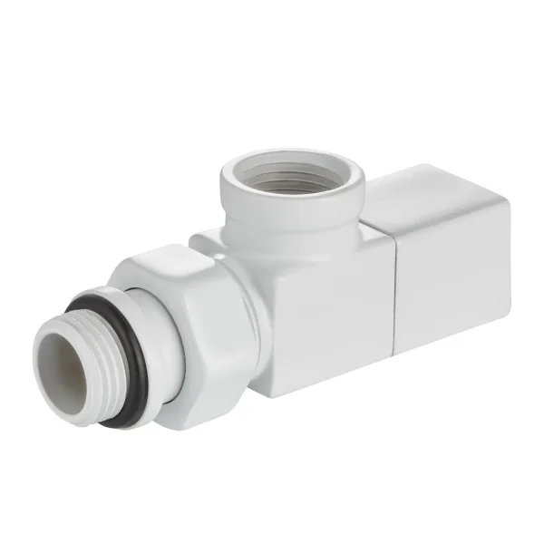 Набор дизайн-вентилей Royal Thermo CUBE, осевой (белый) 1/2