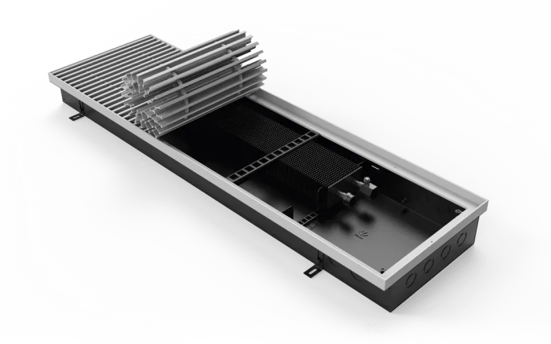 Конвектор Vitron с естественной конвекцией без вентилятора (глубина 90 мм, ширина 300 мм, длина 600 мм) c декоративной L-рамкой и решеткой