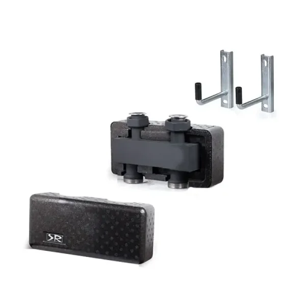 Коллектор SR Rubinetterie с изоляцией и настенным креплением. 2 выхода до 70 кВт