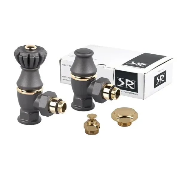 Комплект SR Rubinetterie серия "Liberty" 1/2"х3/4" угловой, цвет антрацит