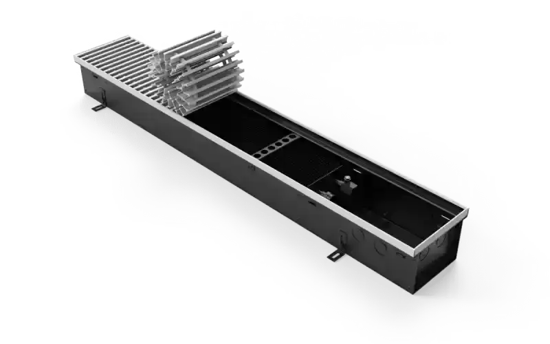 Конвектор Vitron с естественной конвекцией без вентилятора (глубина 110 мм, ширина 160 мм, длина 600 мм) c декоративной J-окантовкой и решеткой