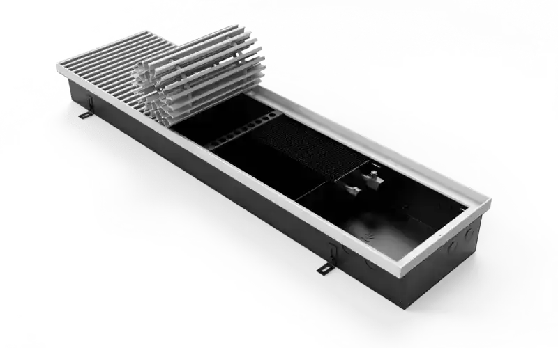 Конвектор Vitron с естественной конвекцией без вентилятора (глубина 110 мм, ширина 260 мм, длина 600 мм) c декоративной L-рамкой и решеткой