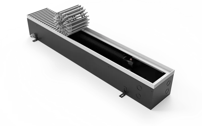 Конвектор Vitron c принудительной конвекцией c вентилятором 24В (глубина 140 мм, ширина 160 мм, длина 700 мм) c декоративной L-рамкой и решеткой