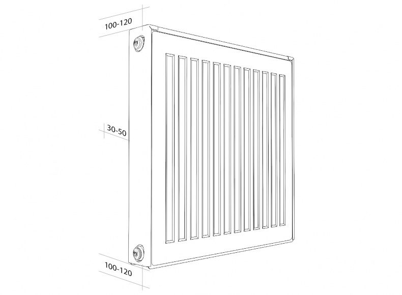 Радиатор compact Bianco Traffico C-22-500-800 , серый