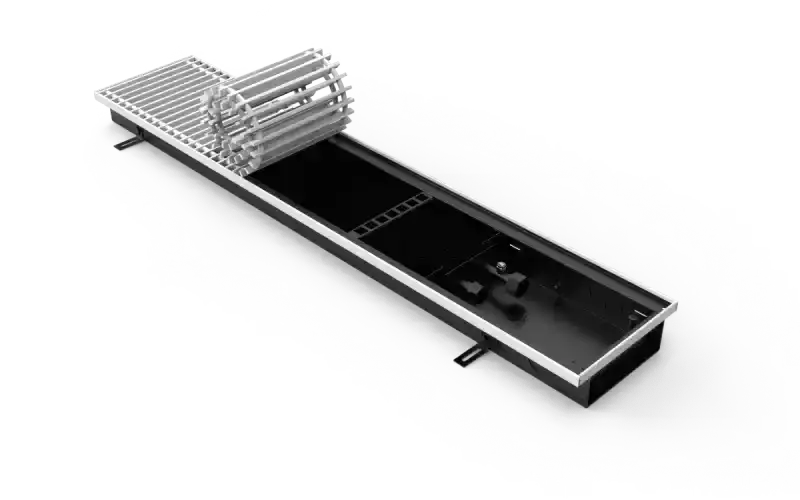 Конвектор Vitron с естественной конвекцией без вентилятора (глубина 65 мм, ширина 200 мм, длина 600 мм) c декоративной J-окантовкой и решеткой