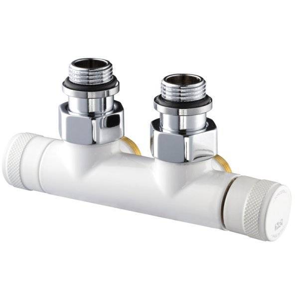 Узел угловой SR Rubinetterie Tondera 50 мм, запорный 1/2"х3/4" Е, цвет белый