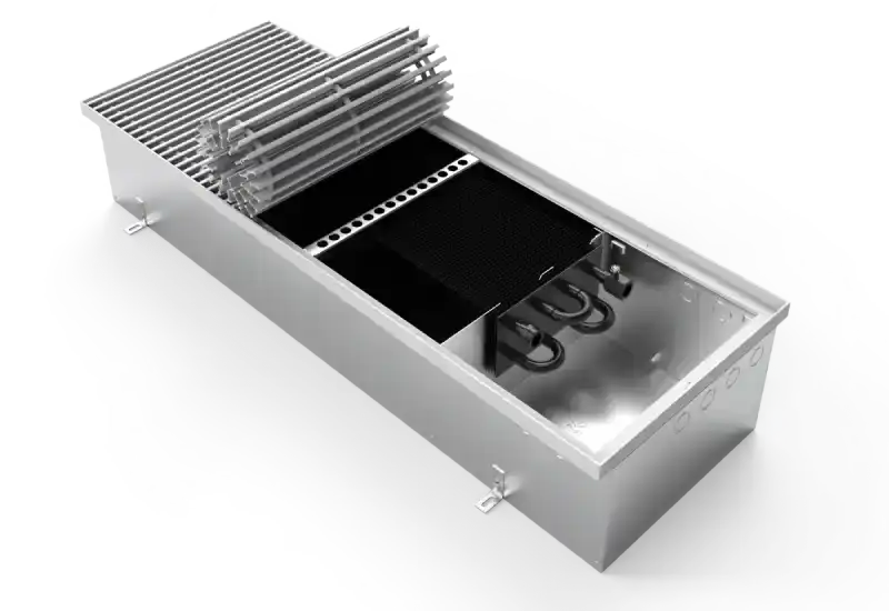 Конвектор Vitron с естественной конвекцией без вентилятора (глубина 200 мм, ширина 400 мм, длина 600 мм) c декоративной L-рамкой и решеткой