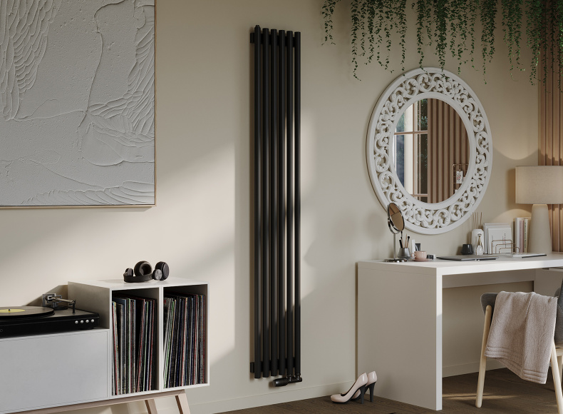 Радиатор GUARDO TORRE 3D высотой 1800 мм черный матовый