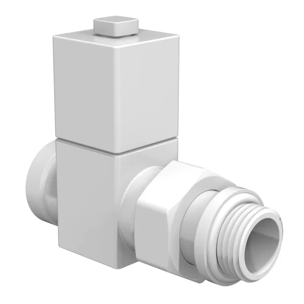 Набор дизайн-вентилей Royal Thermo CUBE, прямой (белый) 1/2