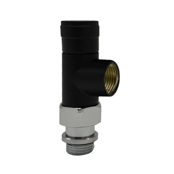 Запорный клапан осевой SR Rubinetterie серия Tondera 1/2", чёрный матовый