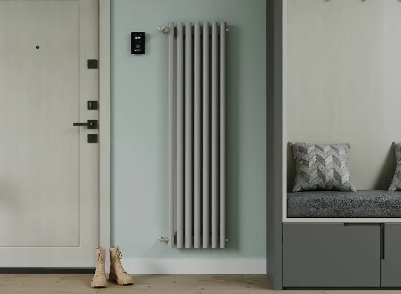 Трубчатый радиатор с круглой трубой 42 мм GUARDO TORRE 4D высотой 1600 мм, 100 мм шириной, 2 секции, нижнее в крайних секциях подключение, 4D-1600-02 BK-GOR R7040(G) серый глянец