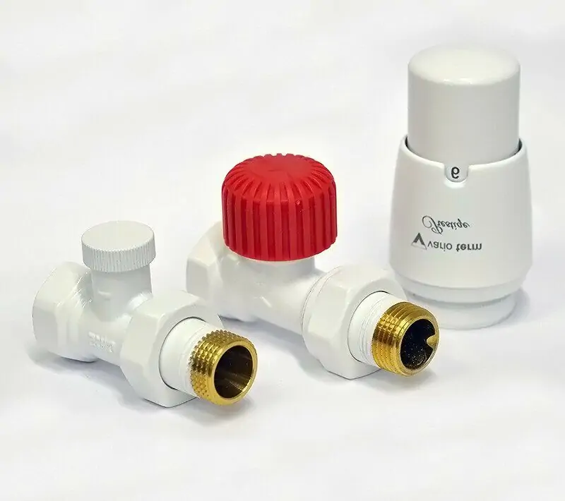 Комплект проходной VARIO TERM Elegant с термоголовкой Prestige (белый матовый)