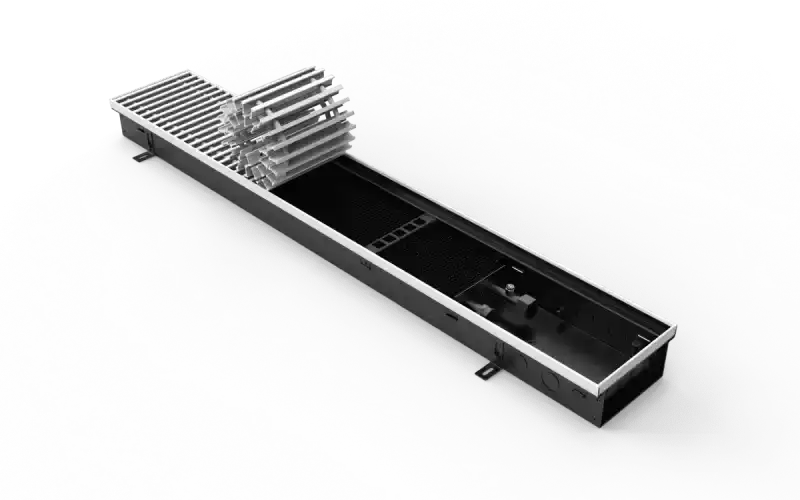 Конвектор Vitron с естественной конвекцией без вентилятора (глубина 75 мм, ширина 160 мм, длина 600 мм) c декоративной J-окантовкой и решеткой