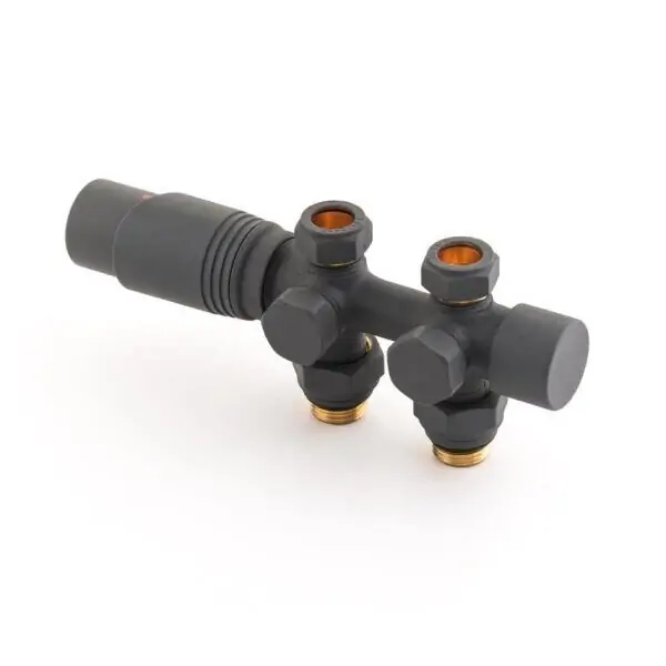 Узел нижнего подключения Delta DUO универсальный с термоголовкой М30х1,Ѕ (Антрацит)