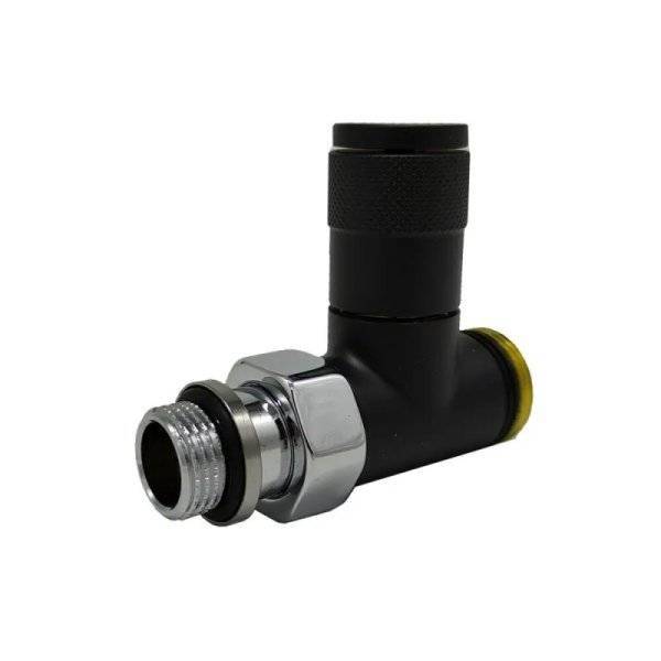 Прямой вентиль SR Rubinetterie Tondera, ручная регулировка 1/2"х3/4" E, цвет черный