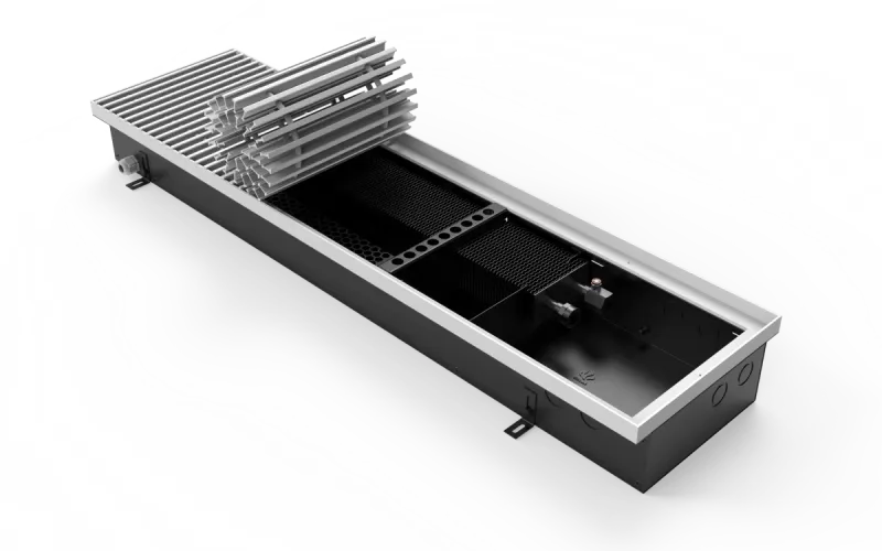 Конвектор Vitron c принудительной конвекцией c вентилятором 24В (глубина 110 мм, ширина 260 мм, длина 700 мм) c декоративной L-рамкой и решеткой