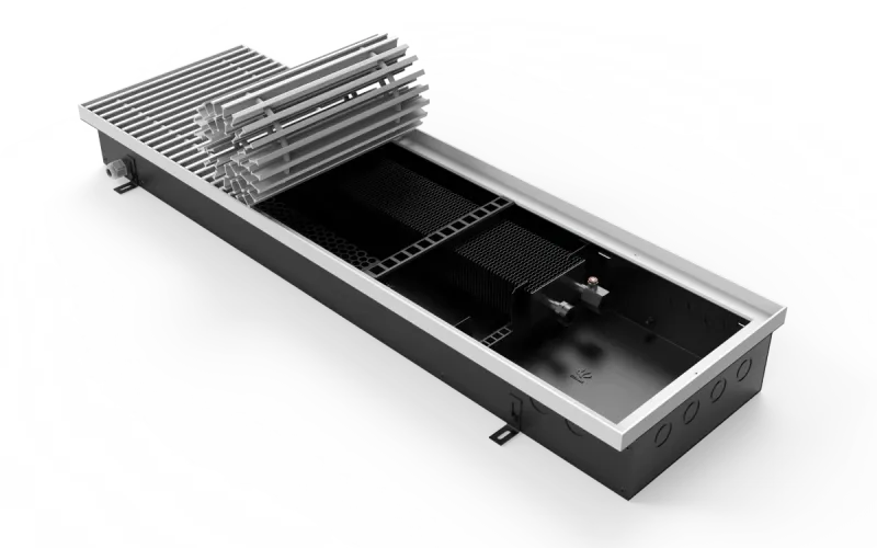 Конвектор Vitron c принудительной конвекцией c вентилятором 24В (глубина 110 мм, ширина 300 мм, длина 700 мм) c декоративной L-рамкой и решеткой