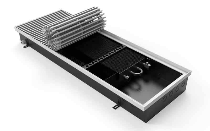 Конвектор Vitron c принудительной конвекцией c вентилятором 24В (глубина 110 мм, ширина 360 мм, длина 700 мм) c декоративной L-рамкой и решеткой