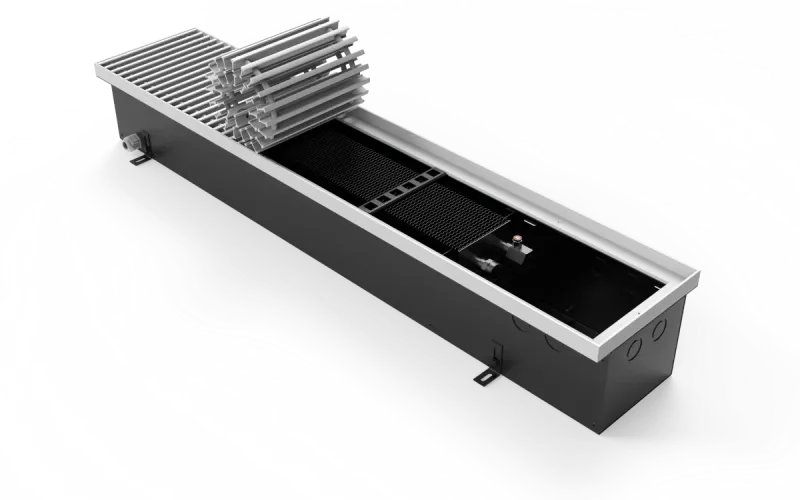 Конвектор Vitron c принудительной конвекцией c вентилятором 24В (глубина 140 мм, ширина 200 мм, длина 700 мм) c декоративной L-рамкой и решеткой