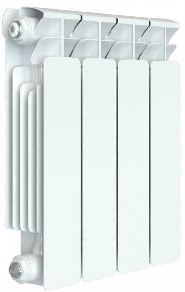 Биметаллический радиатор RIFAR BASE B350-4 сек. подключение боковое, цвет:  белый (глянцевый)